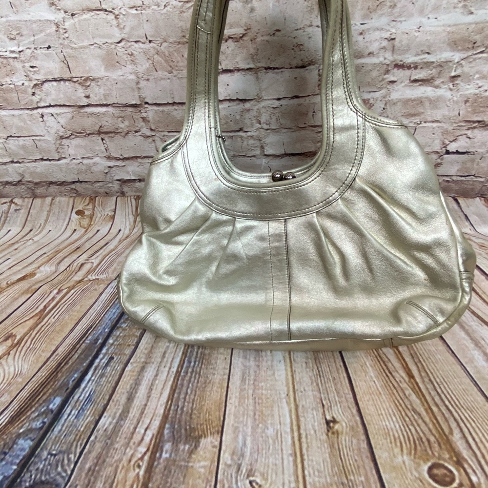 FINAL SALE‼️ Coach ergo gold Metallic leather bag - Picture 3 of 12